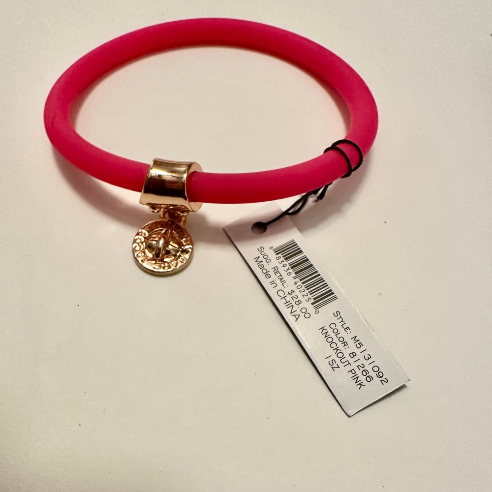 Marc Jacobs Knockout Pink Bracelet with Gold Charm